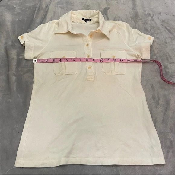 Theory Cream Short Sleeve Polo Shirt  21270 - Picture 4 of 9